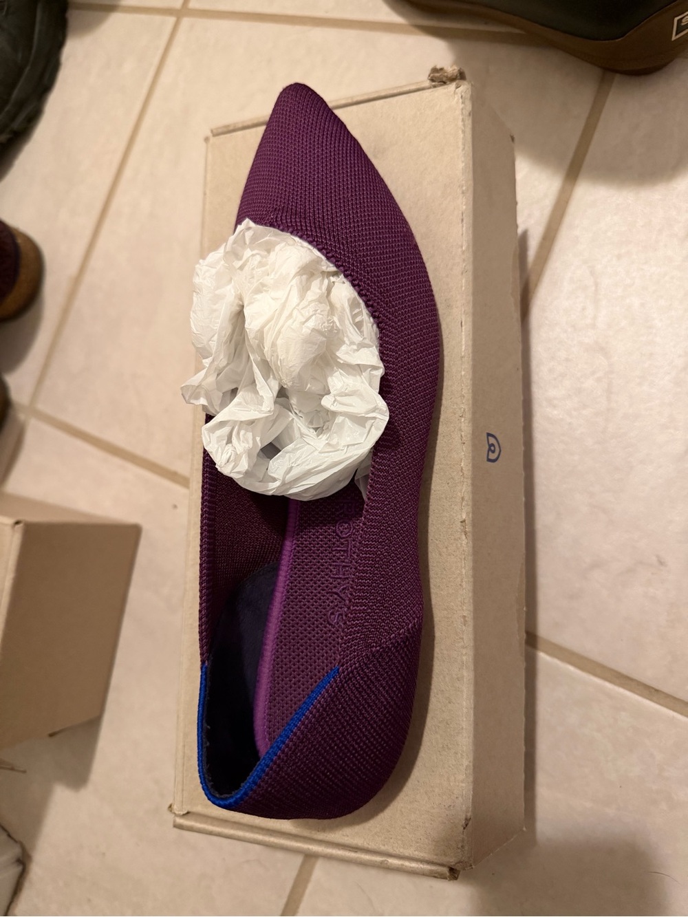 Rothy's Pointed Toe Flat in Deep Purple
